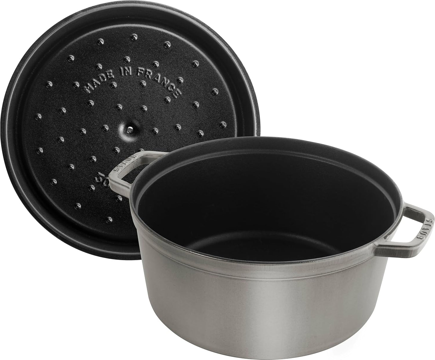 Gusseisen Bräter Cocotte, 30 cm Graphit-Grau