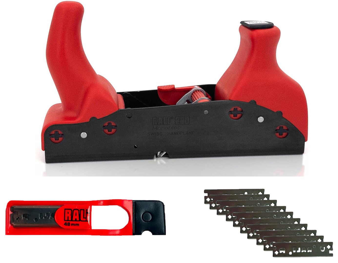 Profi Handhobel Set, 220 Monobloc + 10 Chromstahl-Messer