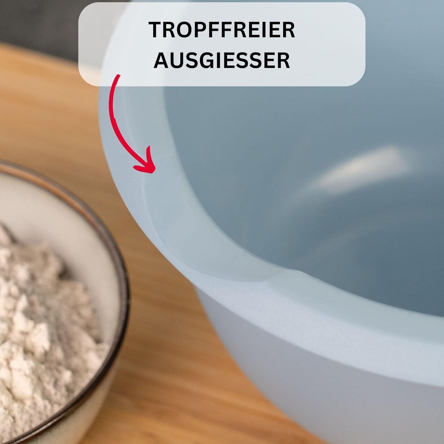 Rührschüssel mit Deckel, Blau/Weiss, mit Deckel