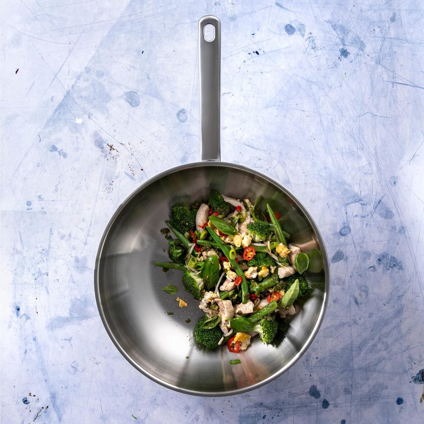Bright Edelstahl Wok, 28cm Wok Wokpfanne