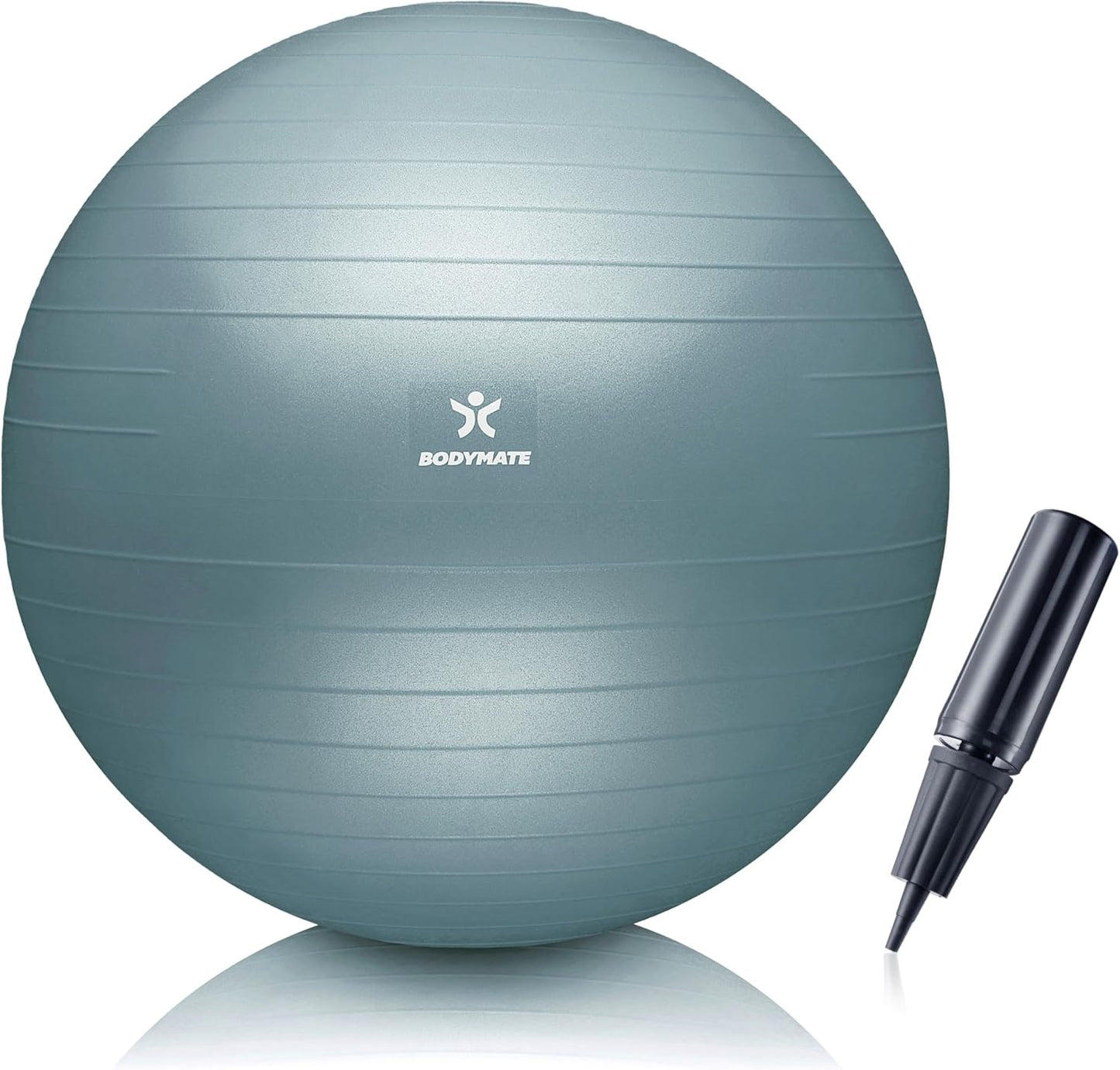 Gymnastikball mit Pumpe, Cool-Grey-Blue 65 cm (für Körpergröße 155-175cm)