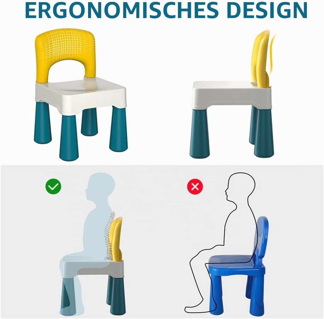 Kinderstuhl mit Ergonomischer Rückenlehne, Grün