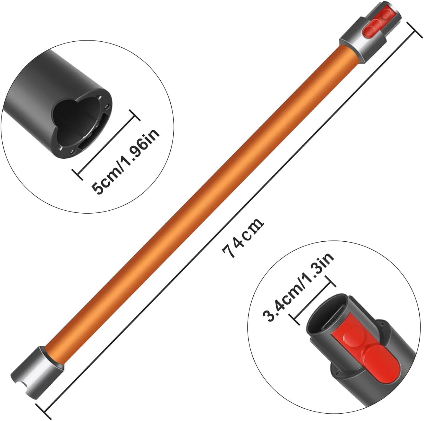 Staubsauger-Verlängerungsrohr, Orange