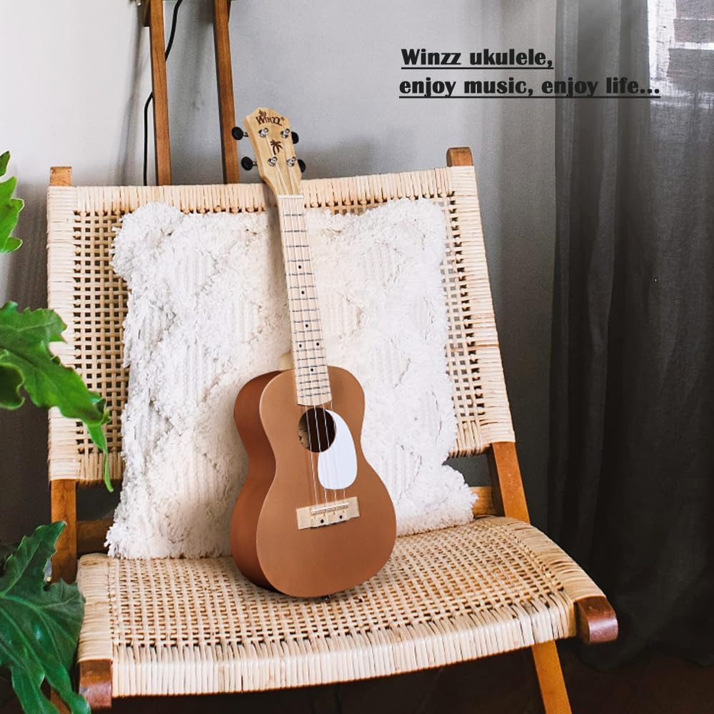 Konzert-Ukulele-Set mit Zubehör, 23 Zoll Braun