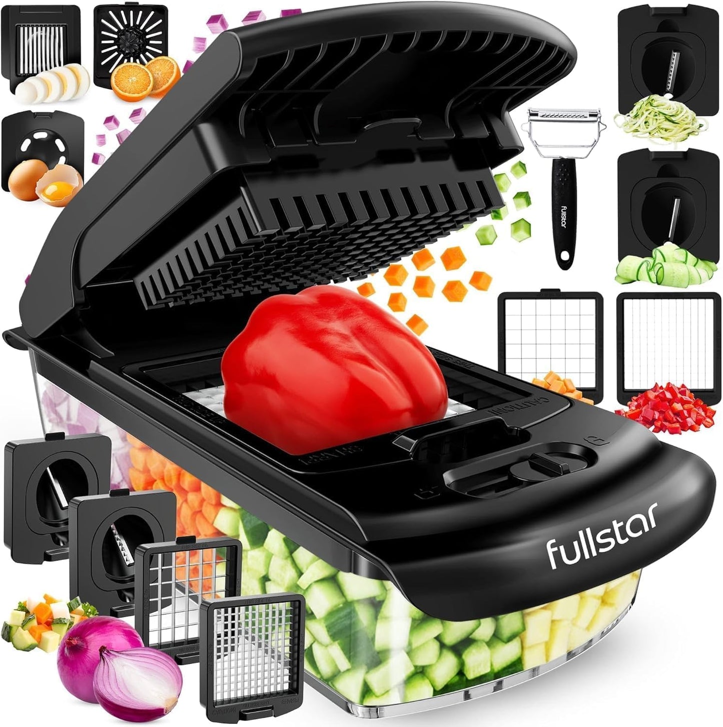 Gemüsezerkleinerer, 9-in-1 Schwarz