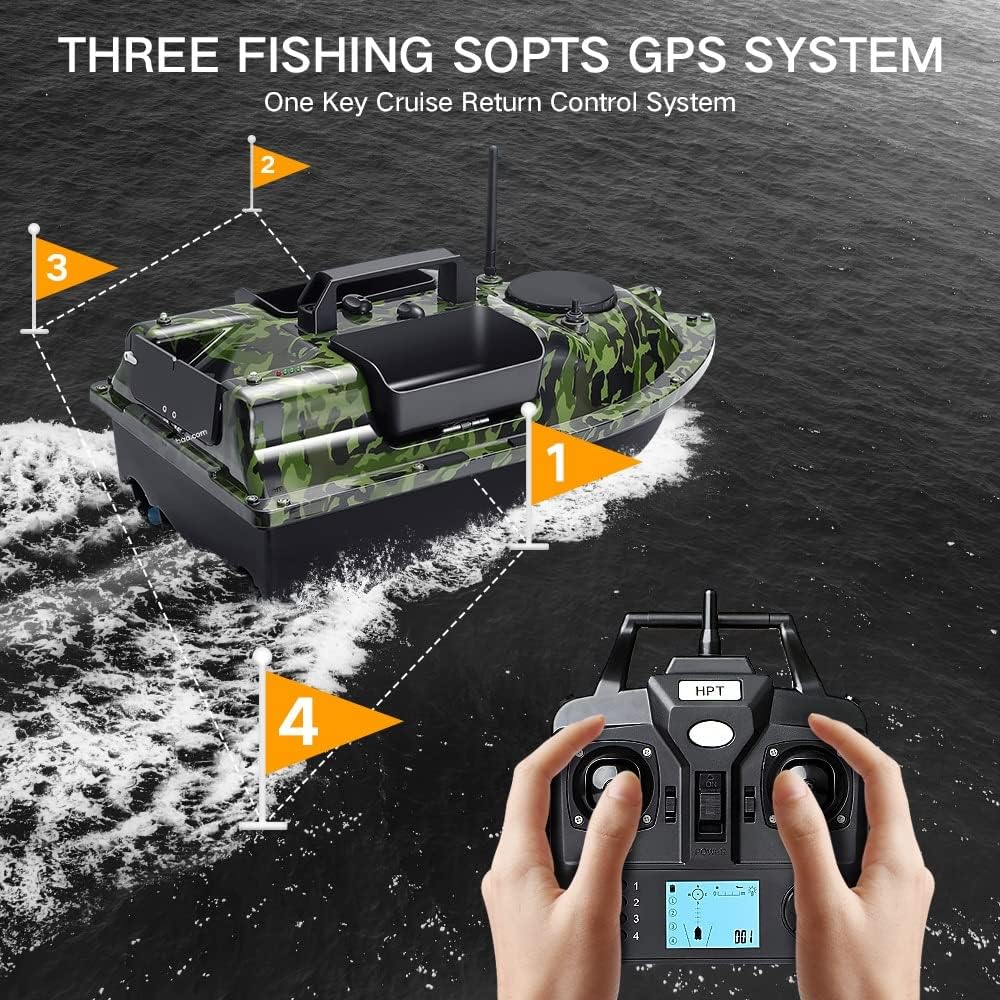 Bait Boat 6 Futterboot zum Karpfenangeln mit GPS und 3 Katapultbuchten, Bait Boat 6