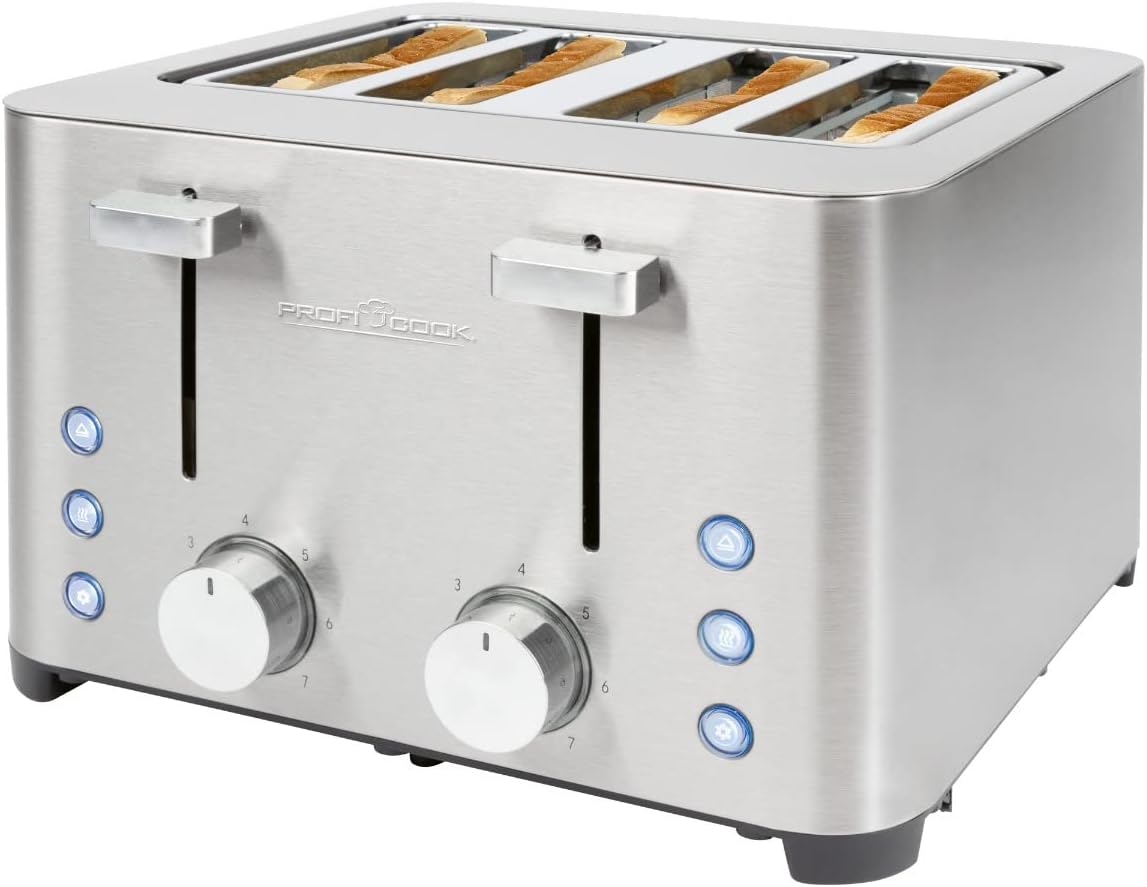 PC-TA 1252 inox - Toaster für 4 Scheiben mit Brötchenaufsatz, PC-TA 1252 inox