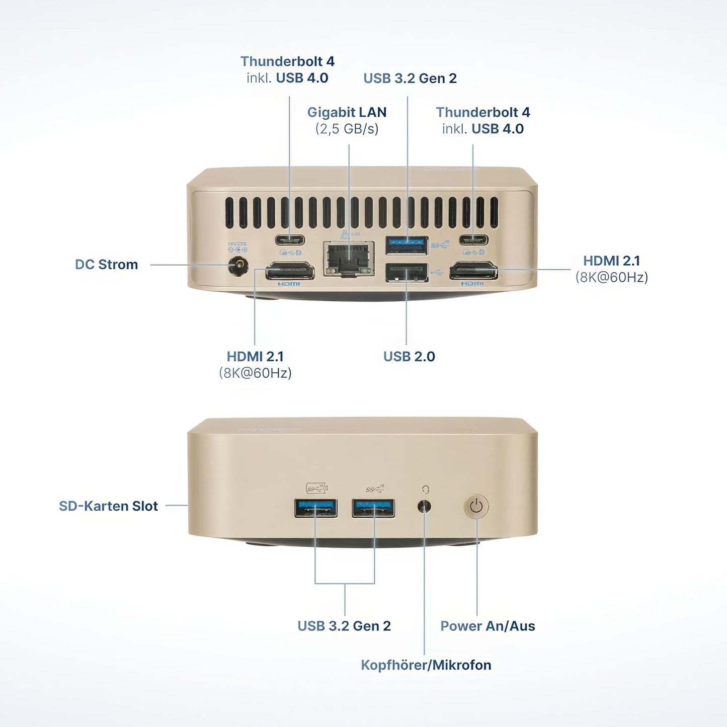 NUC13 Lux Mini-PC mit Intel Core i5-13420H, Windows 11 Pro, i5 + 2x8GB + 512GB