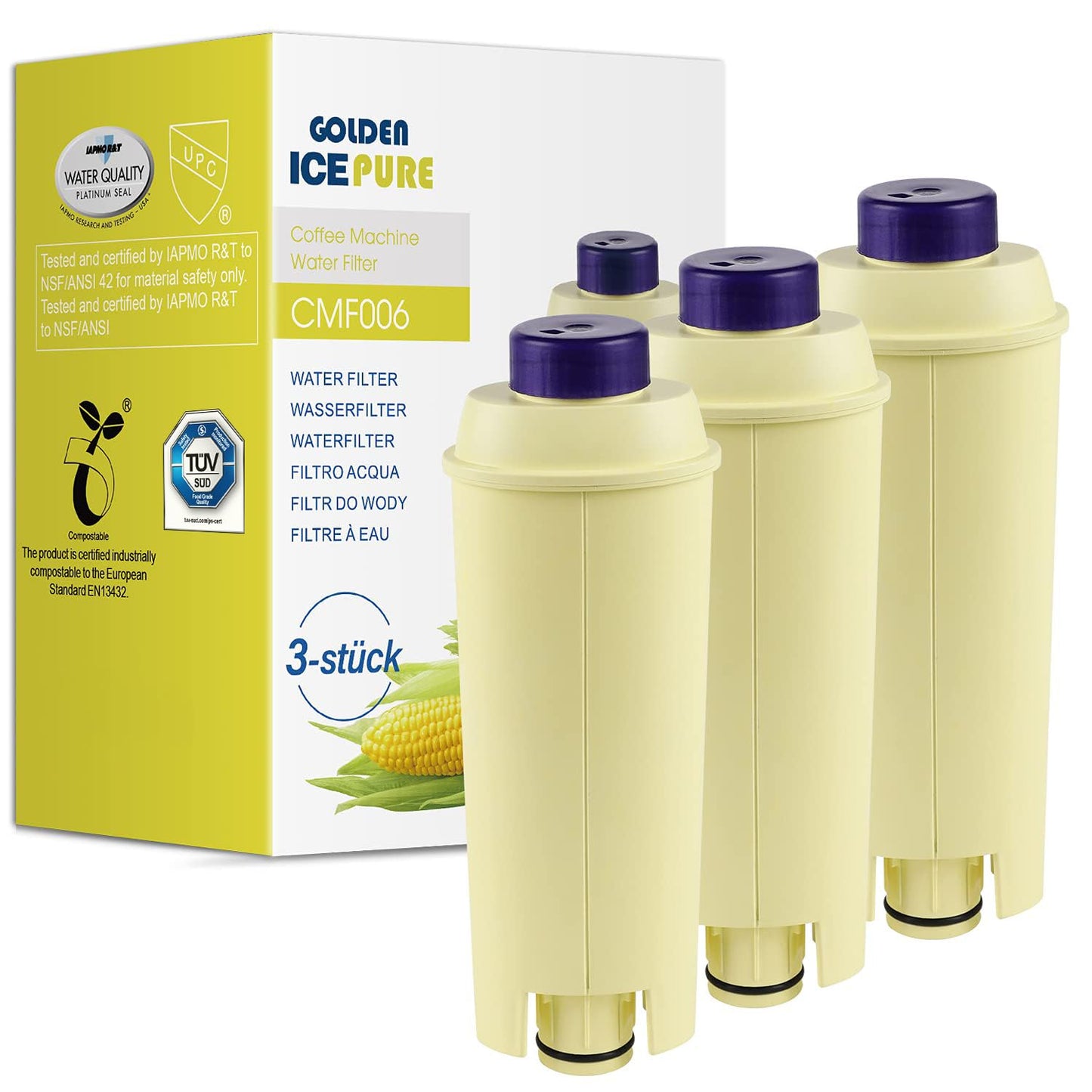 Wasserfilter CMF006 für Kaffeevollautomaten, 3 Stück -Abbaubar