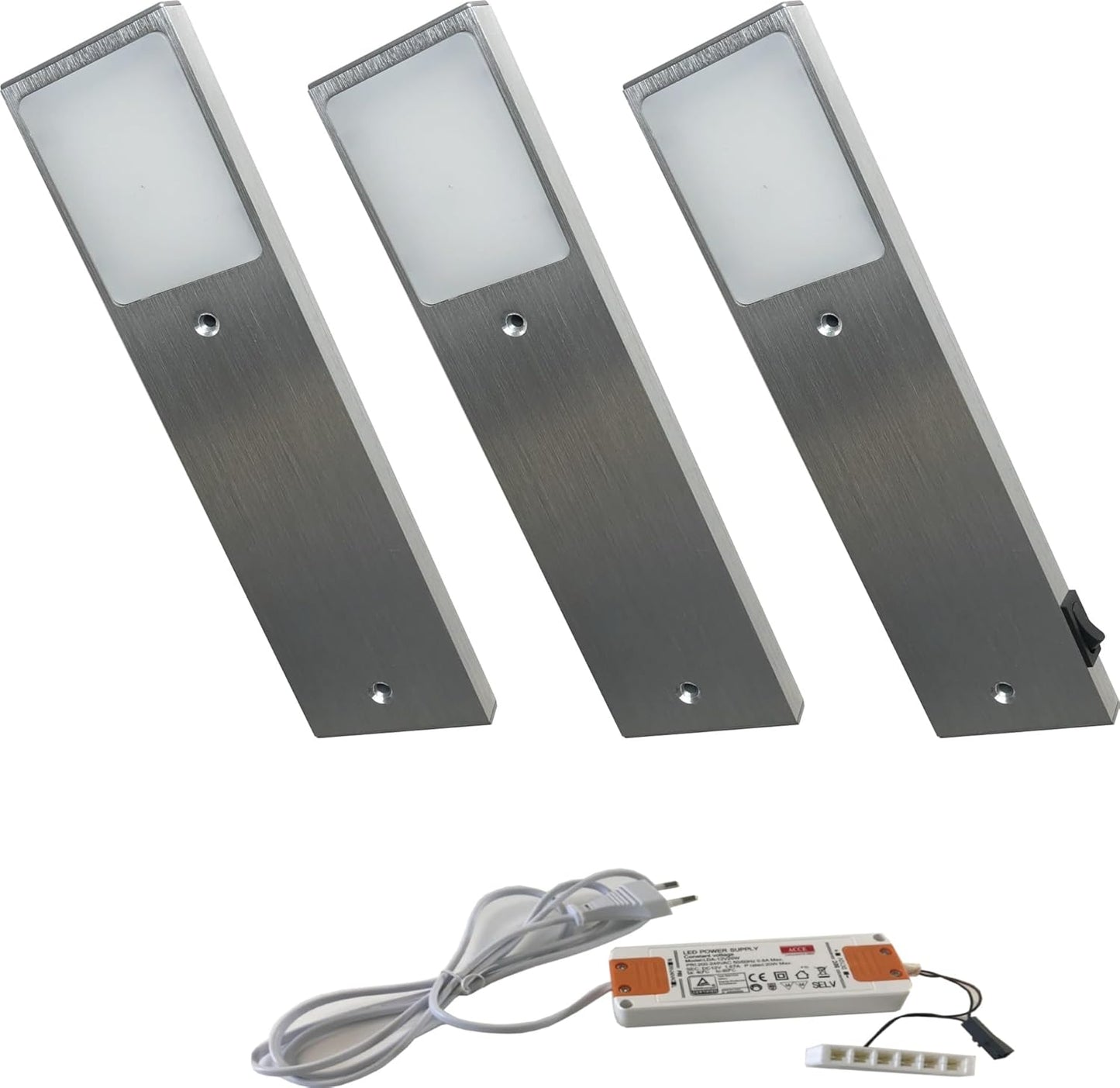 LED Unterbauleuchte mit Schalter (3er Set), 3ER Neutralweiss