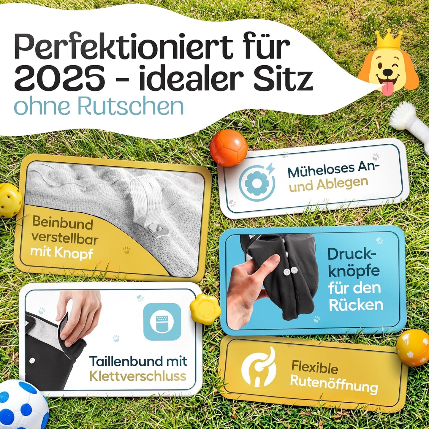 Hundewindeln für Hündinnen, Schwarz S (29 - 40cm)