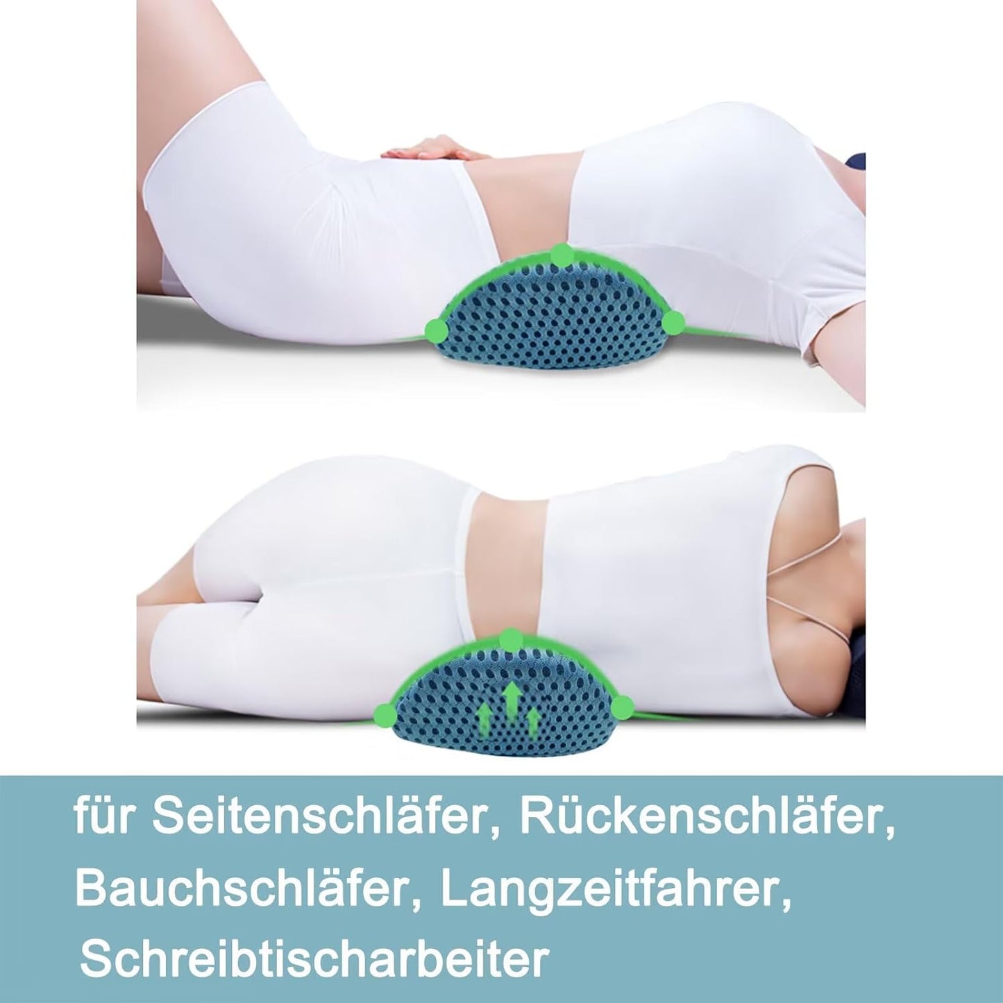 Ergonomisches Memory Foam Lendenwirbelkissen, Blau B