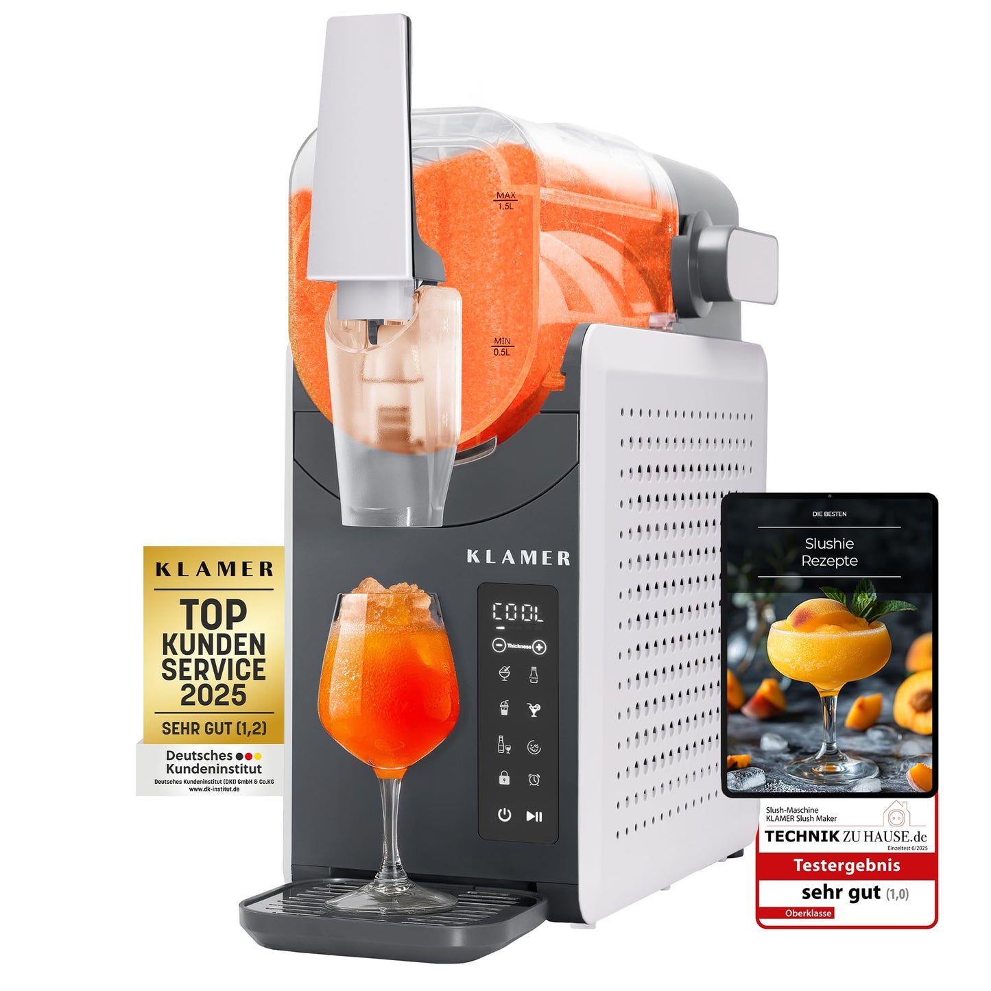 Slush Maschine mit 5 Programmen, 2L Weiß