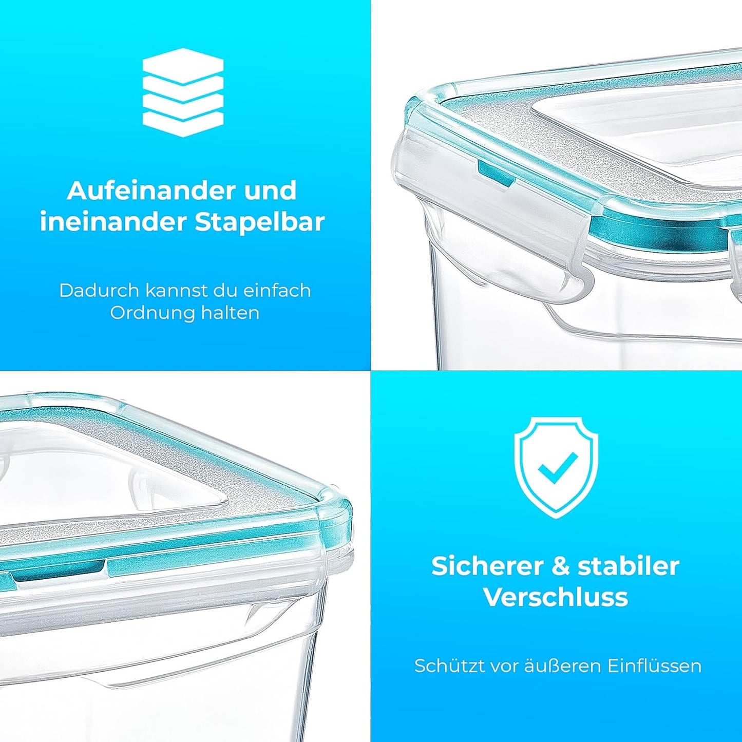 4-teiliges Frischhaltedosen-Set, 1.3 L | 4er Set