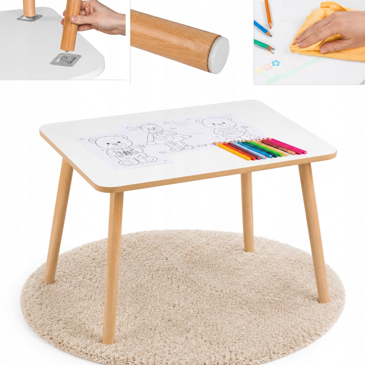 Rechteckiger Kindertisch, Children Table 50 x 70 x 47 cm