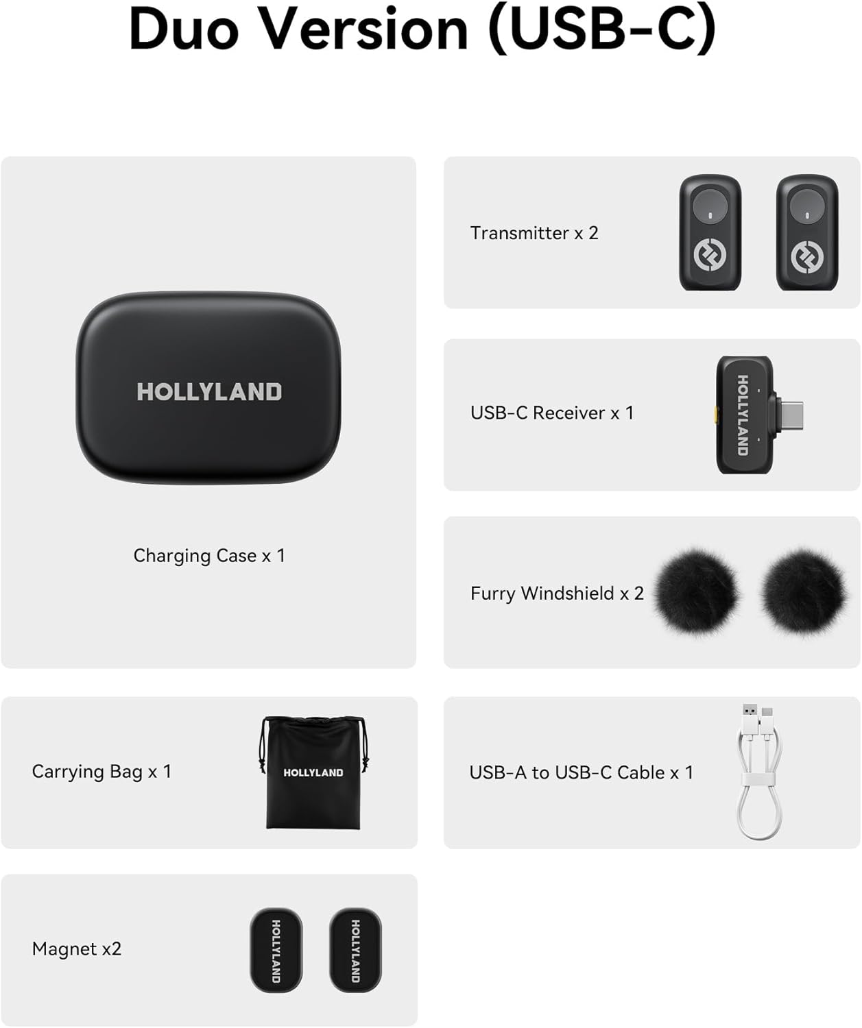 Lark A1 Duo Kabelloses Lavalier-Mikrofon, Type-C-Case-Black