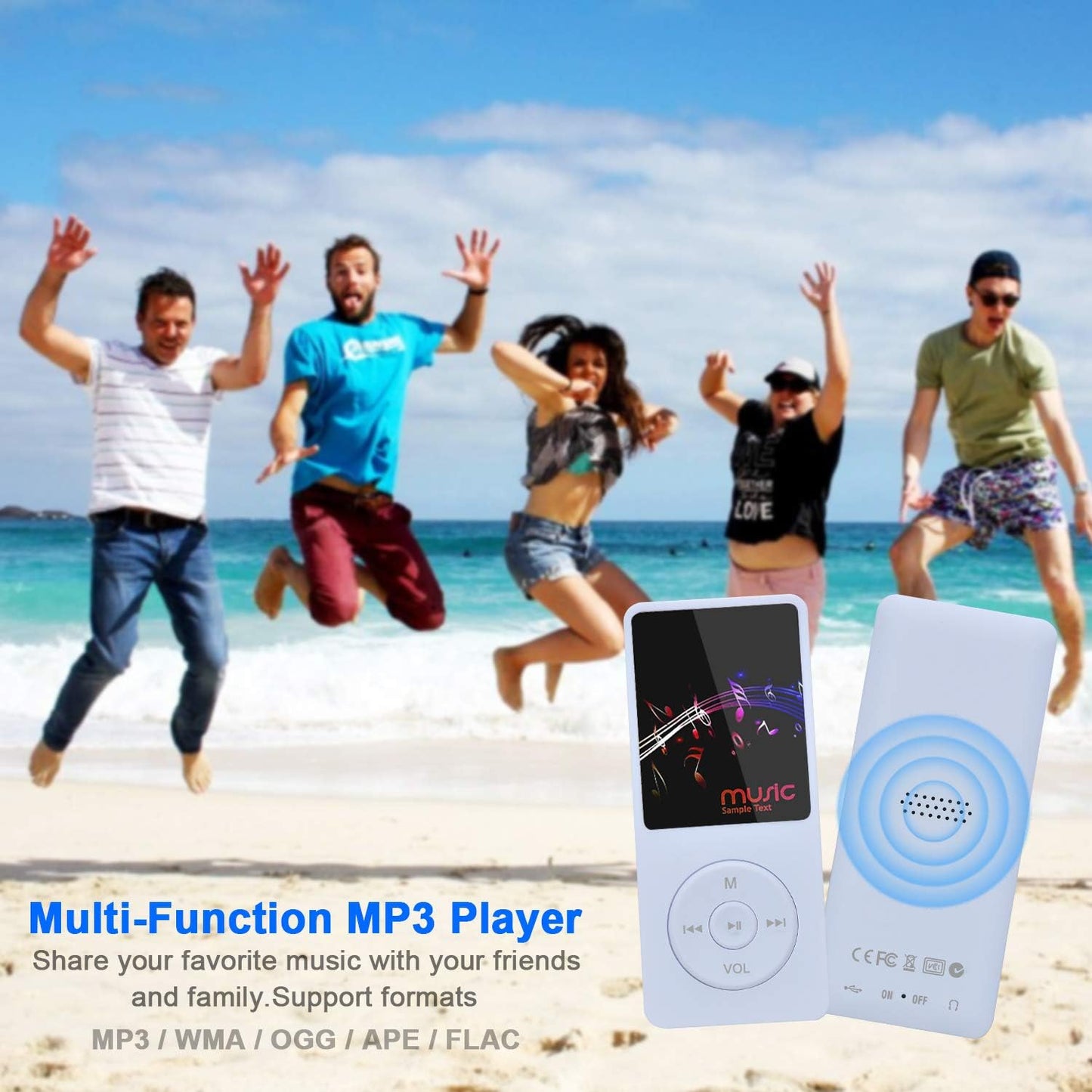 Tragbarer MP3-Player ‎BL-041 mit HiFi-Sound und SD-Support, 8G, Weiss