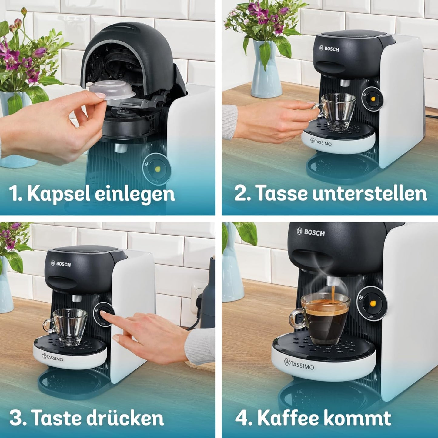Kapselmaschine Tassimo finesse friendly, Weiss / Schwarz