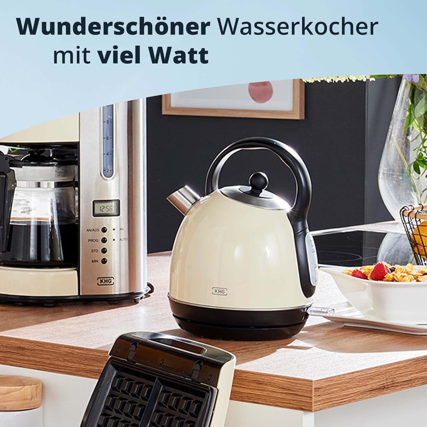 WK-1711 Kessel-Wasserkocher Retro, Creme
