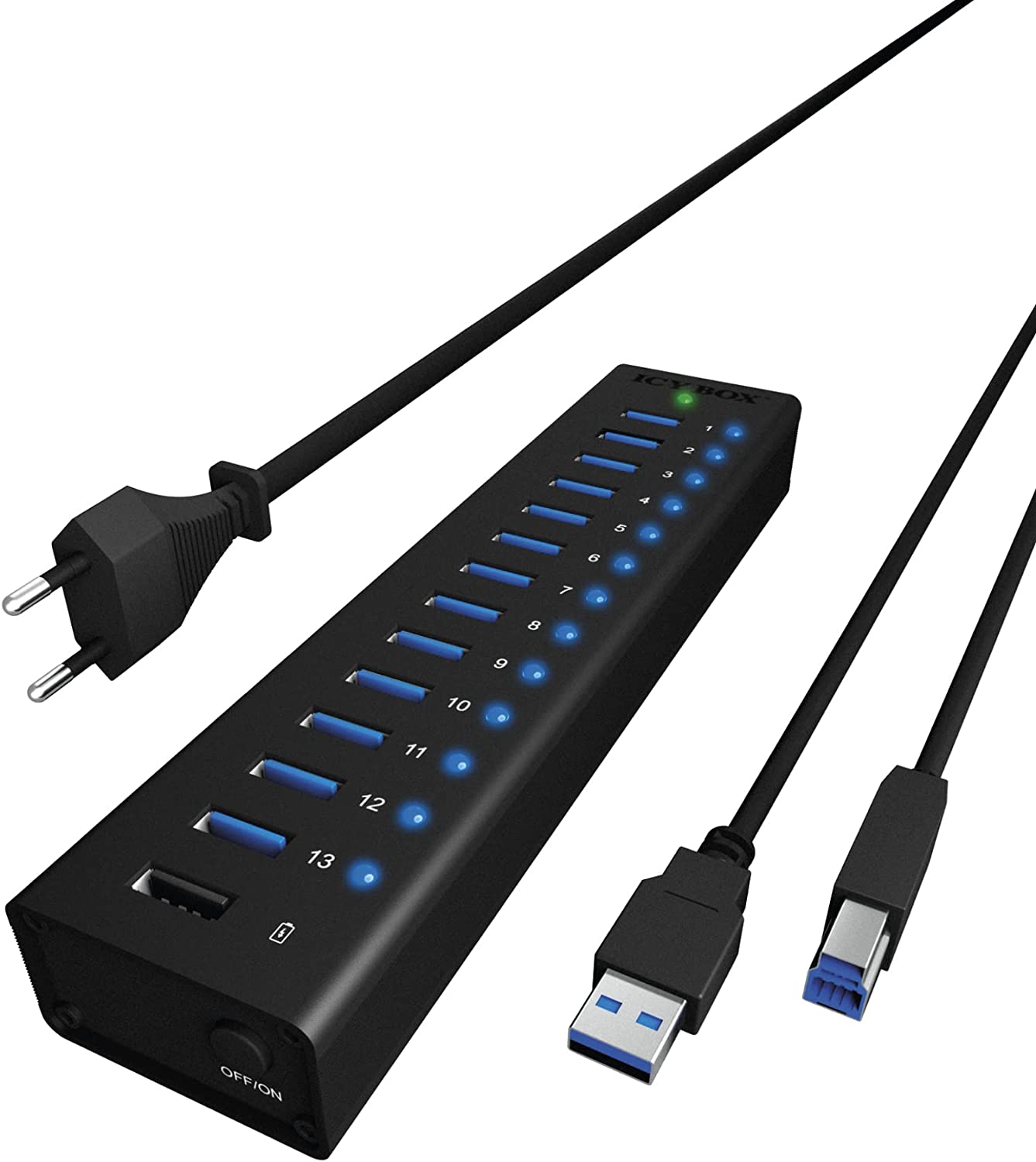 IB-AC6113, USB-Hub, 13x USB 3.0 + 1x Charging Single
