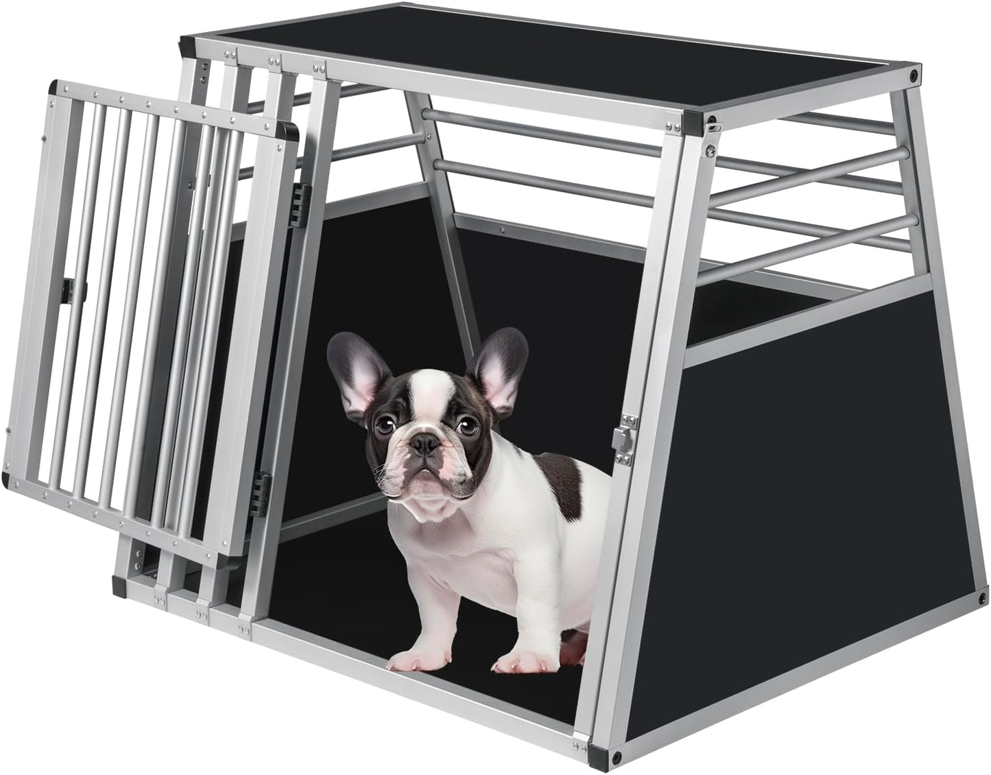 Hundetransportbox für den Kofferraum, L 80 x B 65 x H 65 cm, Schwarz