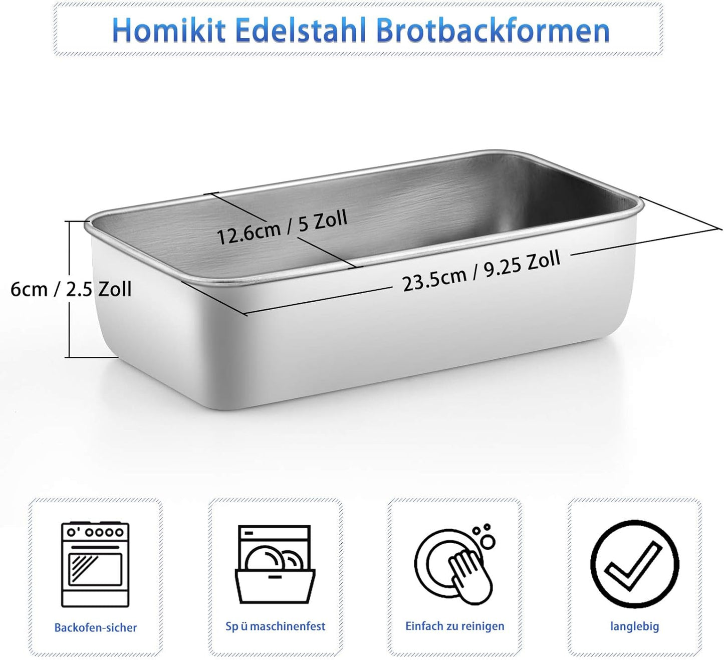 3-teiliges Kastenform-Set, 3 Stück