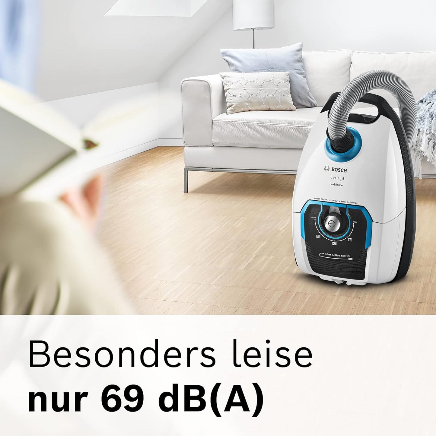 Staubsauger ProSilence Serie 8 BGB75XSIL, Testsieger 2024, Weiss