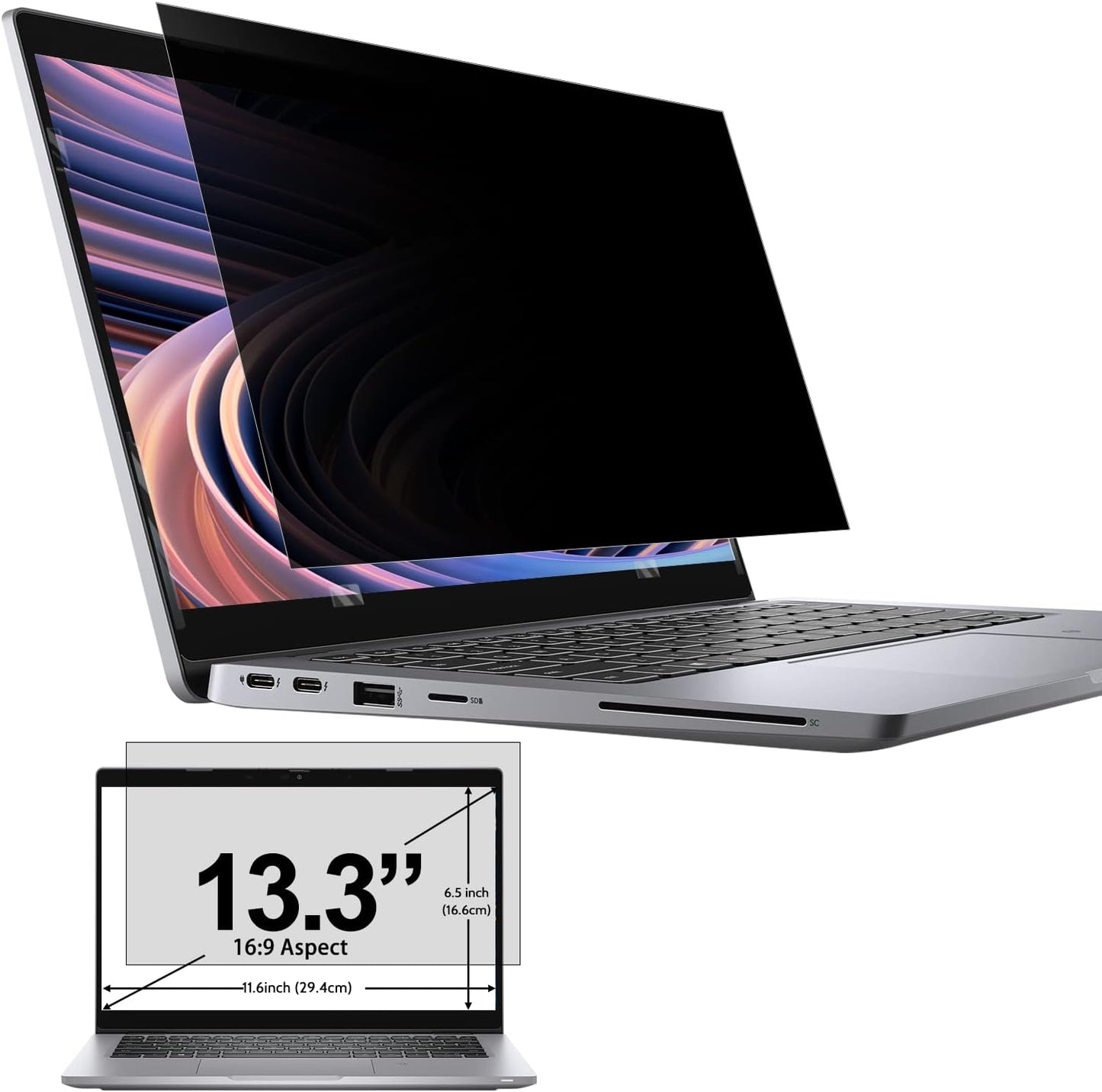 Laptop Sichtschutzfolie, 1. 13.3 Zoll-16:9 Seitenverhältnis