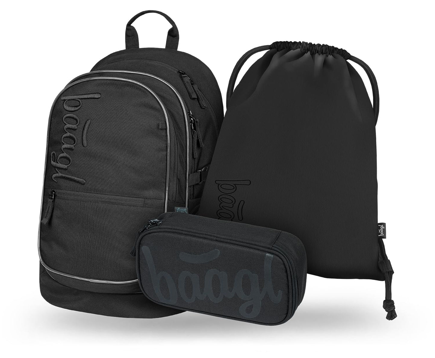 Schulrucksack-Set für Grundschüler (3-teilig), Uni Schwarz