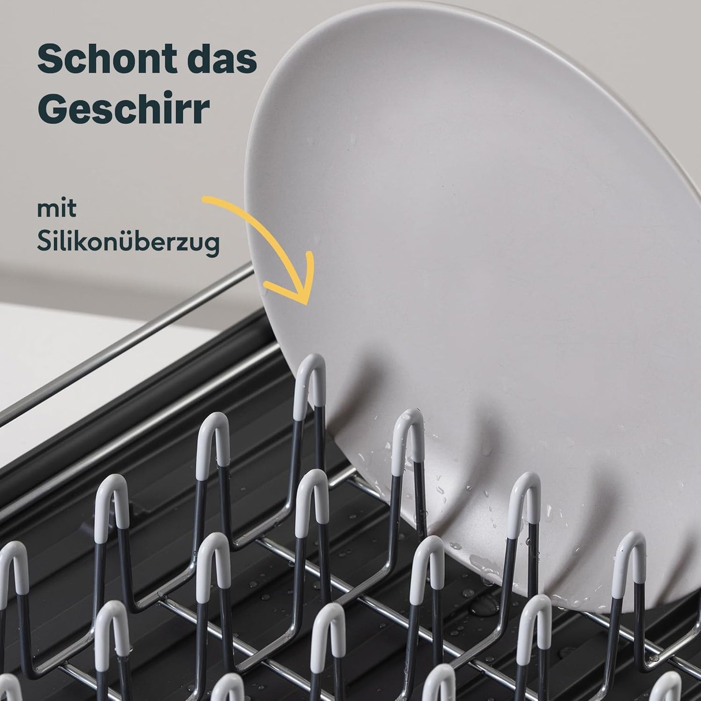 Abtropfgestell mit Abtropfschale und Besteckkasten, Ausziehbares Abtropfgestell Gross