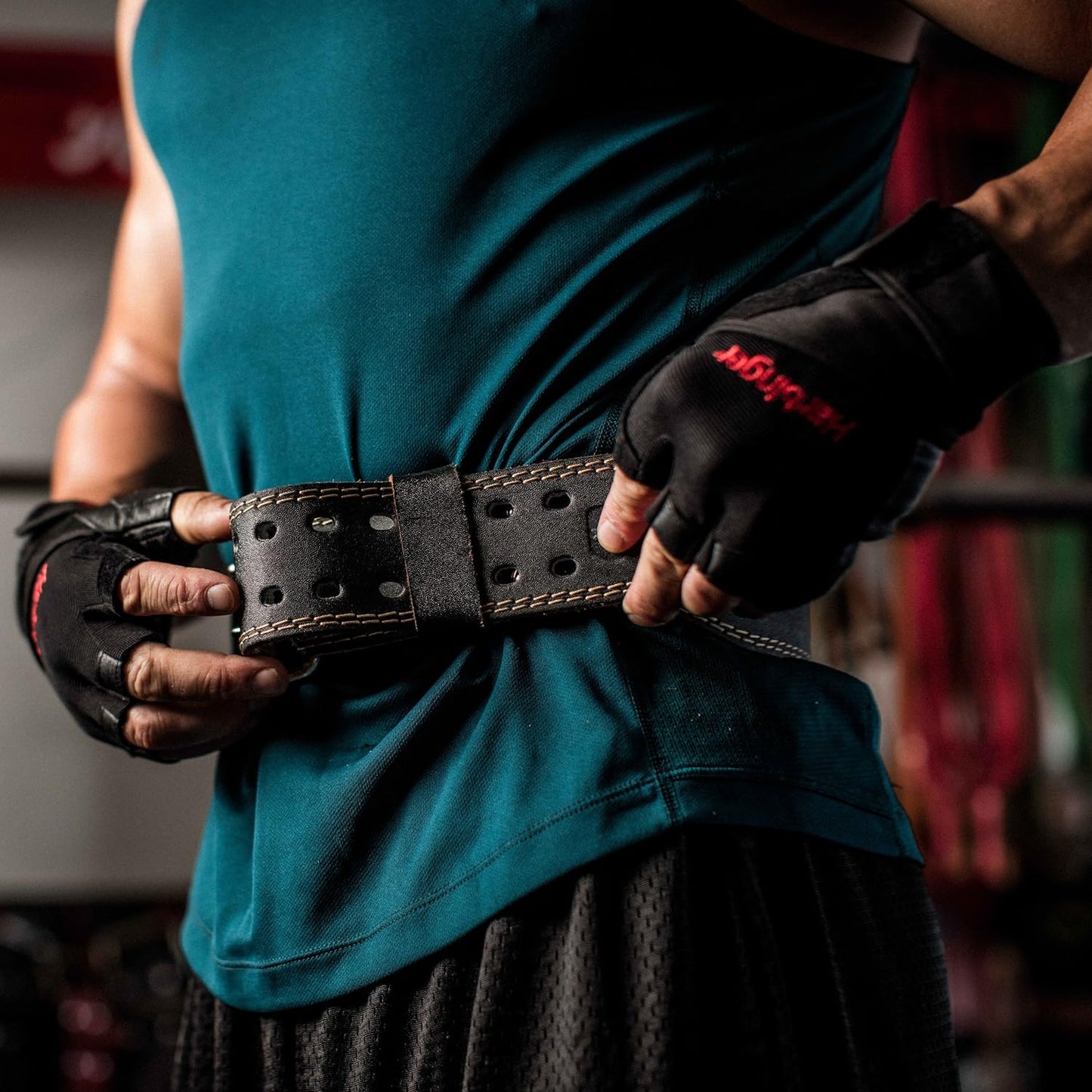 Gepolsterter Gewichthebergürtel für Krafttraining, S Schwarz