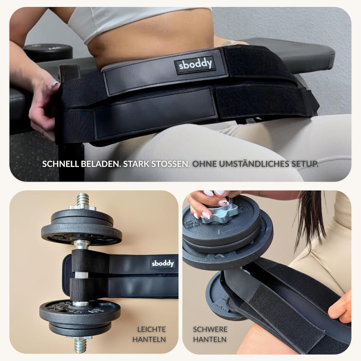 Hüftstoss-Gürtel für Kurzhanteln & Kettlebells