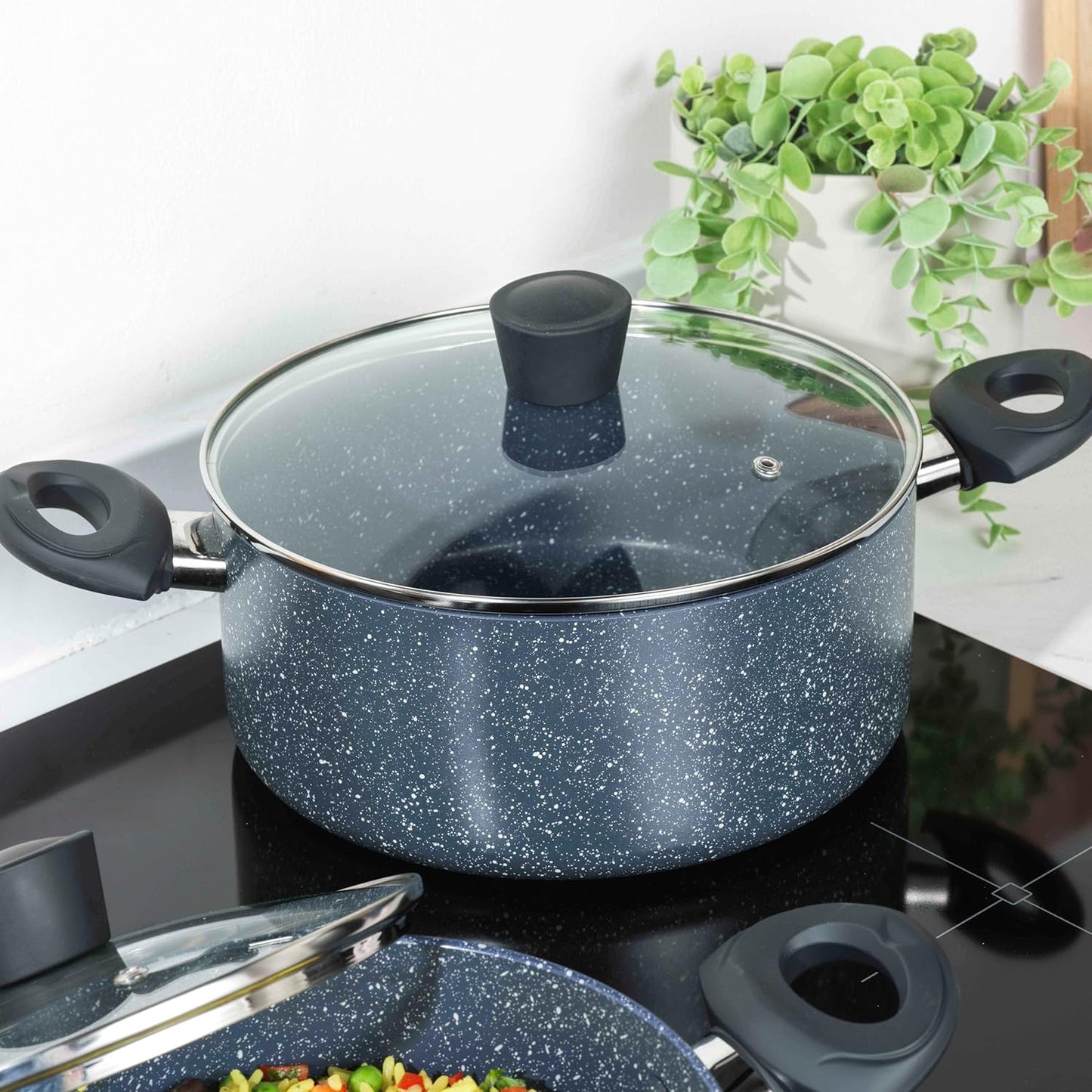 Nightfall Stone Kochtopf mit Glasdeckel RH00848EU, 2.5 Liter