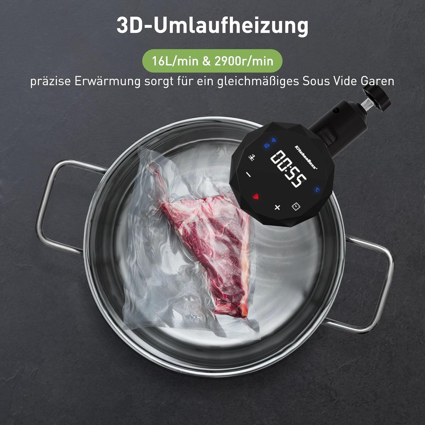 Sous Vide Garer Stick Wi-Fi mit App-Steuerung