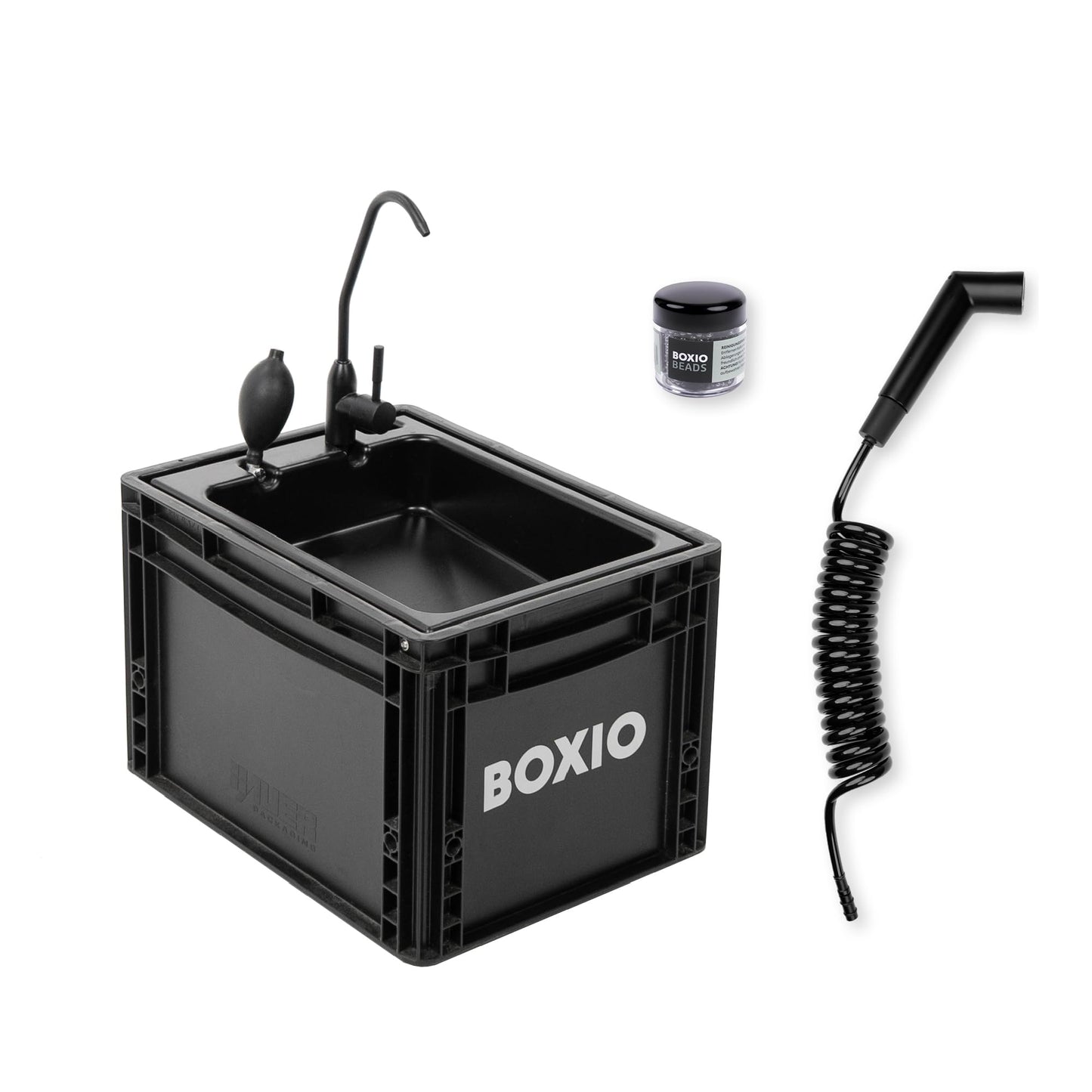 Mobiles Spülbecken Set mit Campingdusche, Boxio Wash Plus