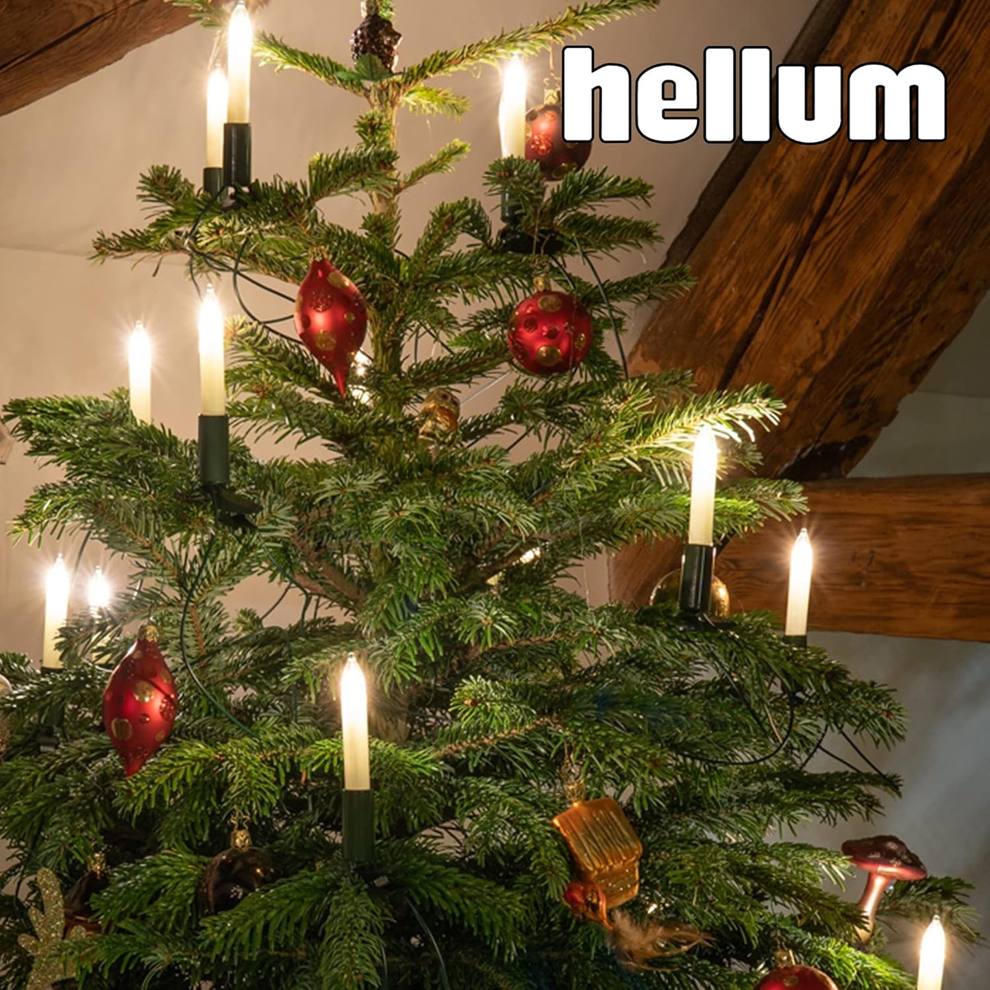 Weihnachtsbaum Lichterkette mit Clip, 20 Lichter, 20 Lichter / beleuchtet 1330 cm Elfenbein