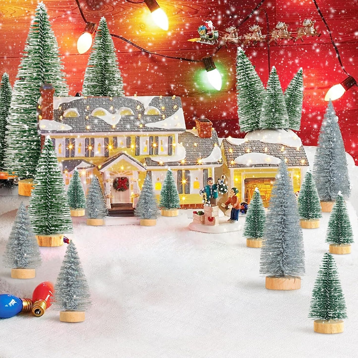 Mini-Tannenbaum, 16 Stück, Grün Silber