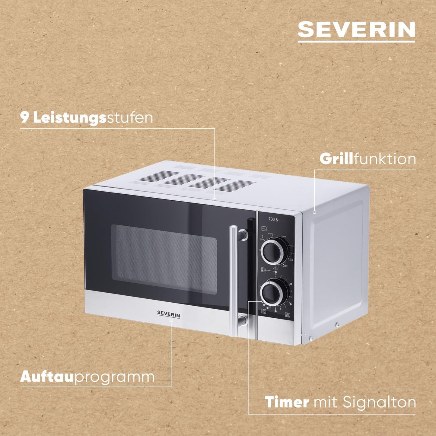 2-in-1 Mikrowelle mit Grill und Automatikprogrammen, MW7874, Single