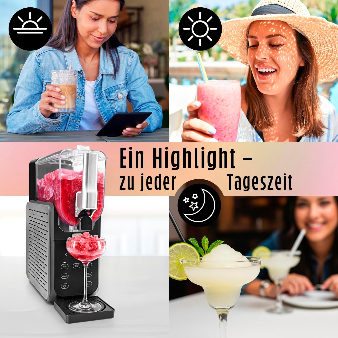 FreezeUp Slush Eismaschine, 2,8 L, 5 Modi