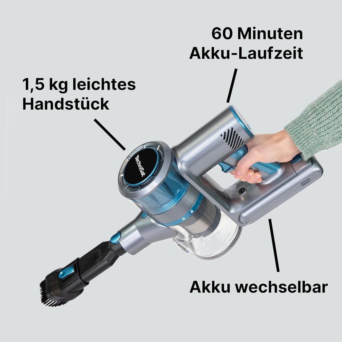 Akkustaubsauger Technimax As2 (60 Min. Laufzeit), 300000Pa Saugleistung