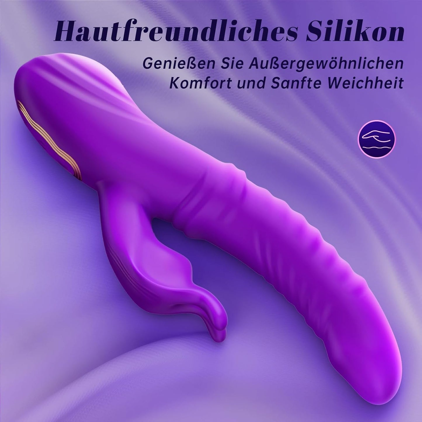 Dildo Vibrator mit Stoss- und Schwungmodi, Lila unisize
