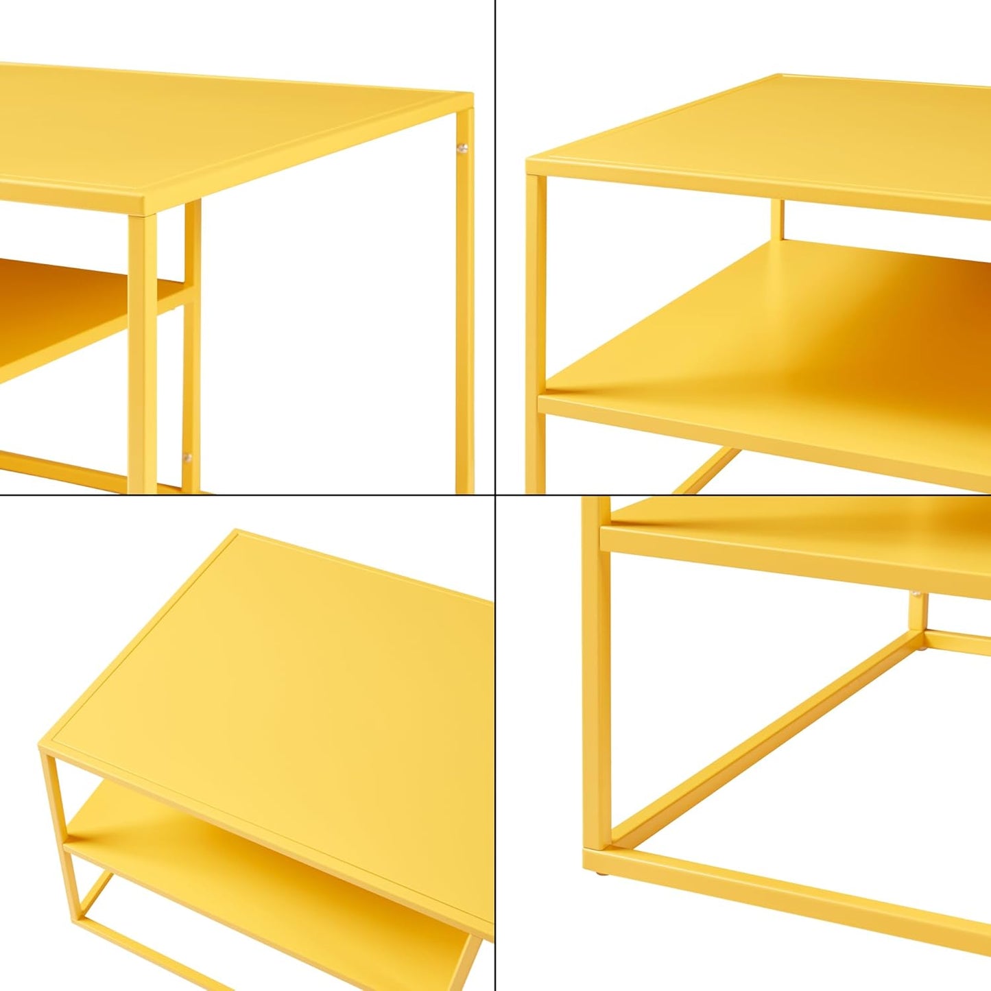 Couchtisch mit Stauraum (90x60x45 cm), Gelb