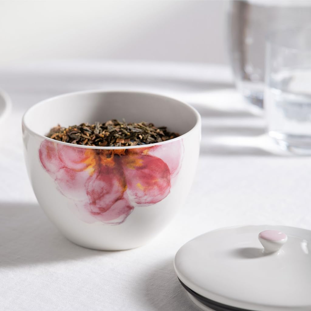 Teedose Rose Garden, Teedose mit Deckel - Weiss / Rosa