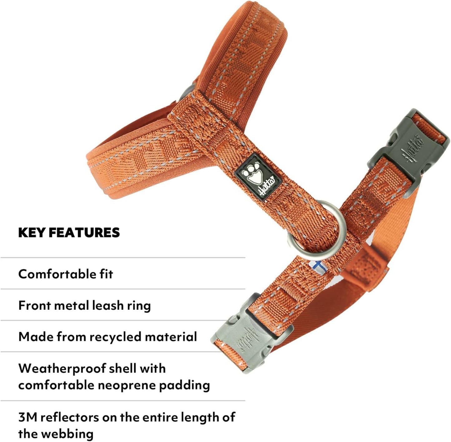 Nachhaltiges Y-Hundegeschirr ECO, 35-45 cm Cinnamon