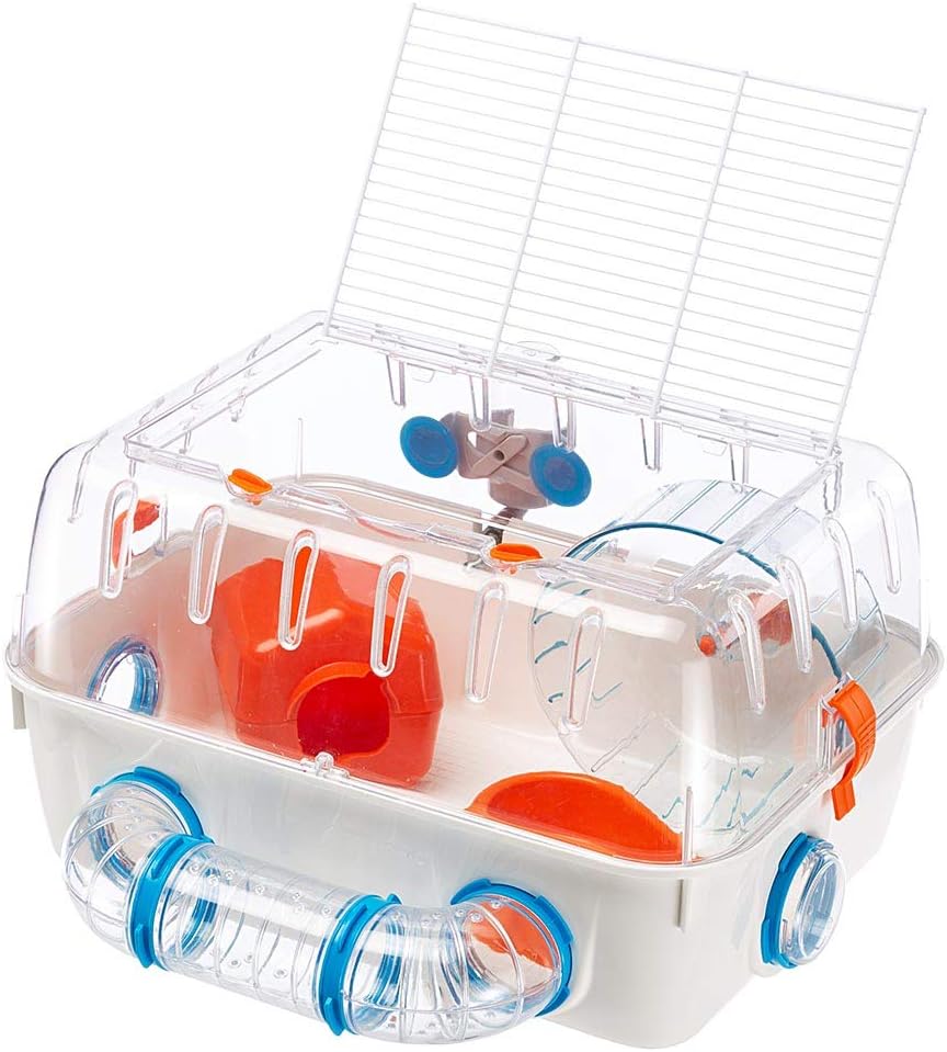 Hamsterkäfig "COMBI 1", L 41 x B 23 x H 30 cm Weiss, Rot, Blau