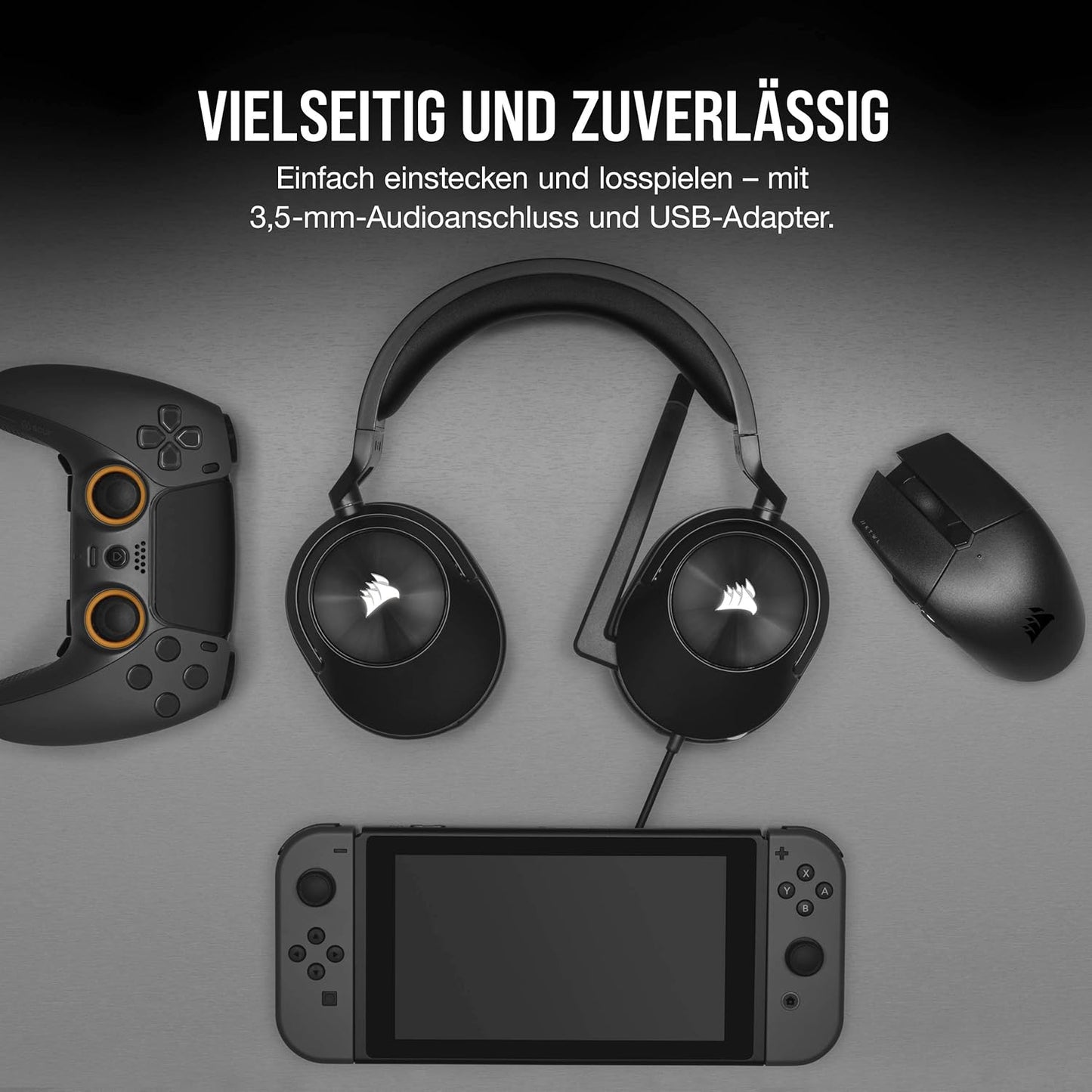 HS55 Surround Gaming-Headset mit Dolby 7.1 Sound, HS55 SURROUND Schwarz
