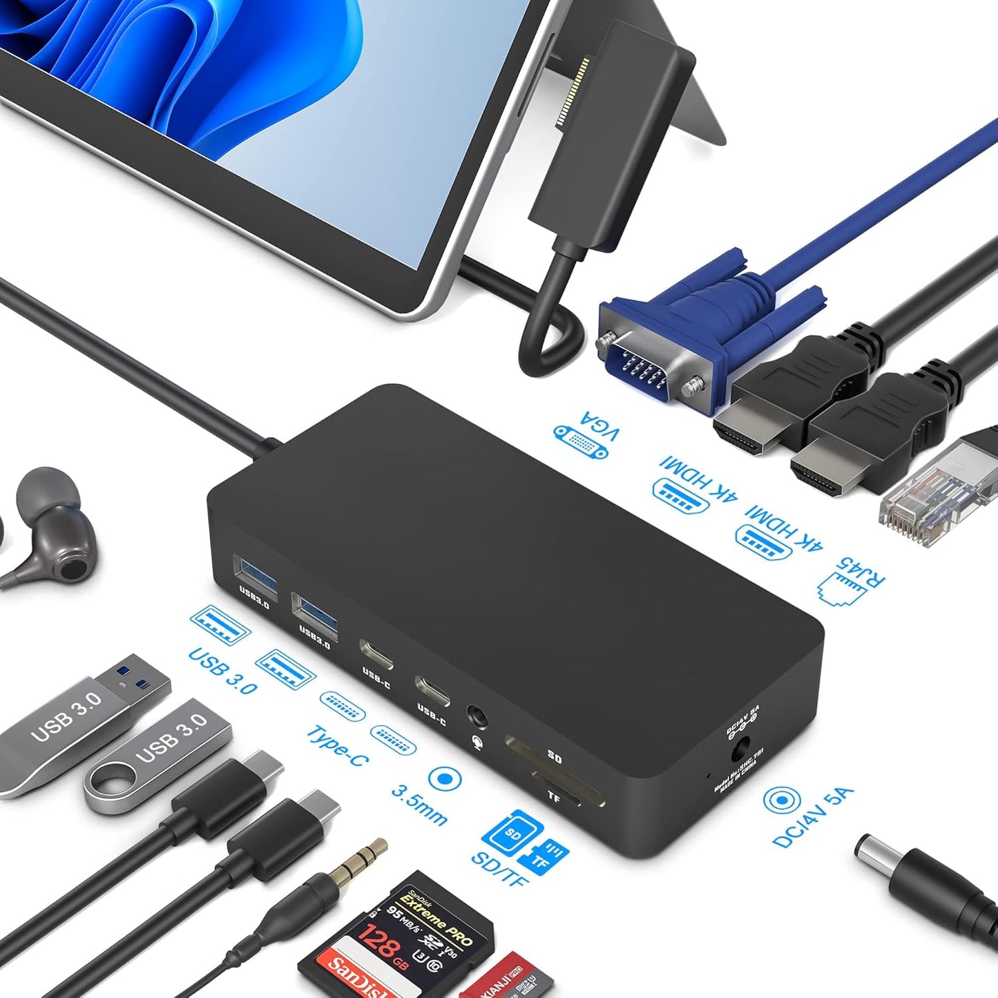 12-in-1 Surface Docking Station SHL791 für Microsoft Surface, SHL791