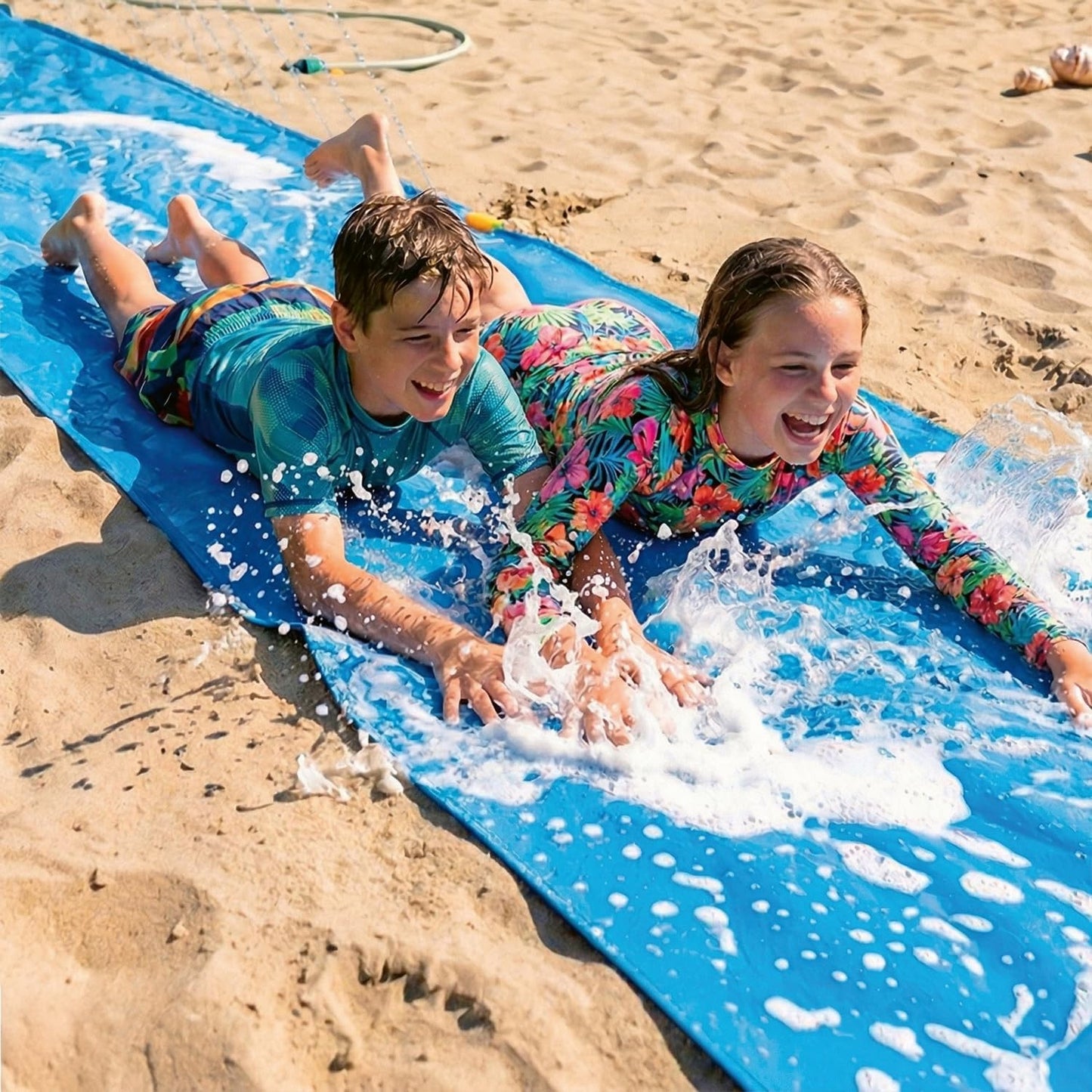 XXL Wasserrutschmatte-Set (20 m) mit Naturseife, 2 Slip'n Slide + Seife