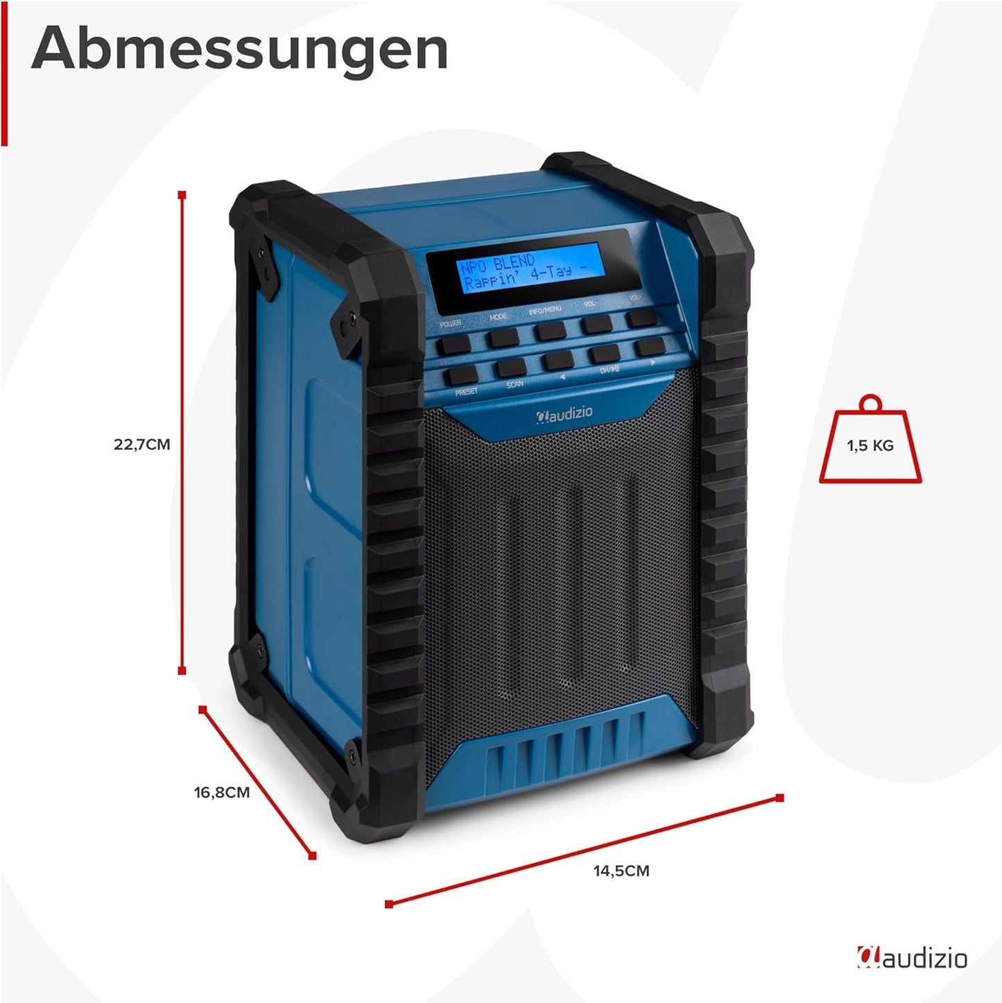 Baustellenradio DAB+ mit Bluetooth, Jobsite