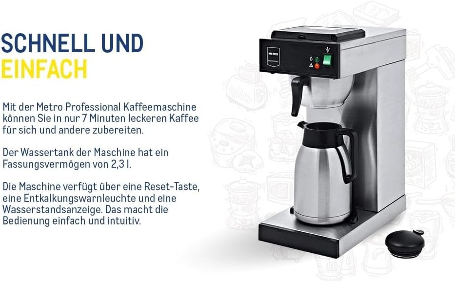 Filterkaffeemaschine GCA2101 mit Pumpkanne (2.3L), 2.3L Wassertank mit Pumpkanne